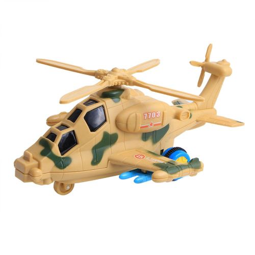 1 jouet pour enfants, helicoptere a inertie 3D, musique legere, avion, vehicule a inertie (jaune)