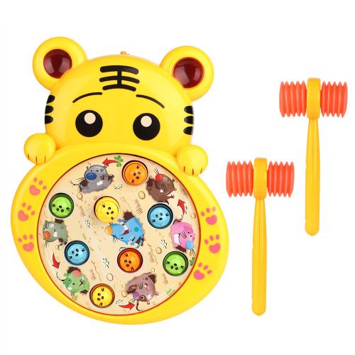 Hit Moles, joli jouet musical pour enfants, puzzle electrique, machine de jeu educatif (Tigre)