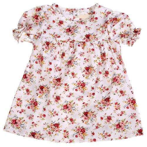 Robe Fleurie Pour Bebe Fille, Manches Courtes Bouffantes, Jupe, Vetements De Princesse Pour Nouveau-Ne (80)