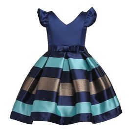Robe De Princesse Trapeze A Volants Et Noud Papillon Pour Petite Fille?? Costume De Fete (140)