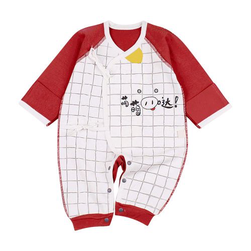 Combinaison En Coton A Manches Courtes Pour Nouveau-Ne, Avec Bretelles, Pour Bebe De 0 A 3 Mois (Rouge 59)