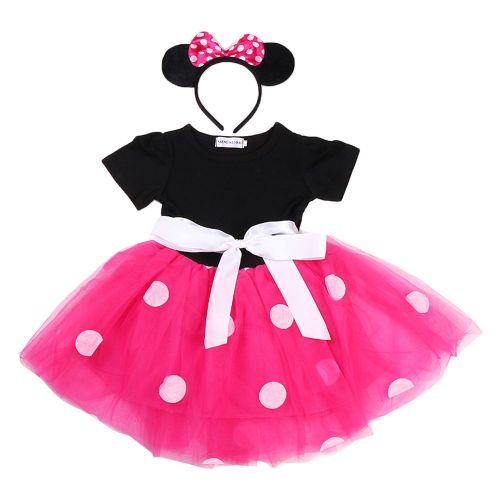 Robe Tendance Pour Enfant, Manches Courtes, Une Piece, Avec Accessoire Pour Cheveux (Violet 100)