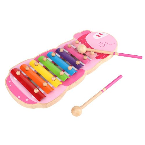 Instrument de musique manuel pour bebe et enfant, jouet educatif precoce, xylophone, piano, bleu