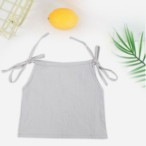 Debardeur A Bretelles Pour Fille, Melange De Coton, Couleur Unie, Vetements Pour Bebe (Gris)
