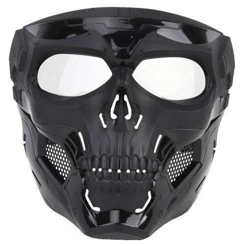 Casque De Protection Integral Squelette Pour Cs Hockey Halloween Cosplay Activites De Plein Air Fete Noir