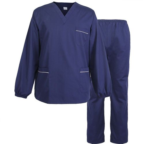 Tenue D'infirmiere, Uniforme D'infirmiere, Respirant, Dentiste, Medecin, Salon, Chemise, Pantalon, Ensemble De Vetements Pour Hommes, Manches Longues, Taille M