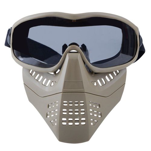 Casque De Protection Integral Amovible Avec Lunettes Pour Cs Hockey, Halloween, Cosplay, Activites De Plein Air, Fete, Marron, Verres Noirs