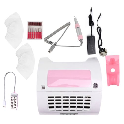 Ponceuse A Ongles Multifonction 60 W, Nettoyeur De Poussiere D'ongles, Lampe De Manucure, Repose-Mains (Prise Japonaise 110-240 V) 