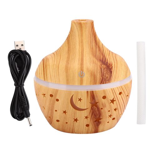 Diffuseur d'air 300 ml, humidificateur d'huiles essentielles aromatiques, humidificateur a brume d'aromatherapie, grain de bois clair