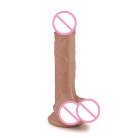 Gode Simule Double Couche En Silicone Liquide Avec Ventouse Puissante Pour Femme (Yg001 Double Couche)