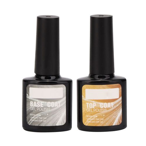 Kit De Vernis A Ongles Gel Uv 10 Ml, Base Et Top Coat Longue Duree, Rbtc2-01 