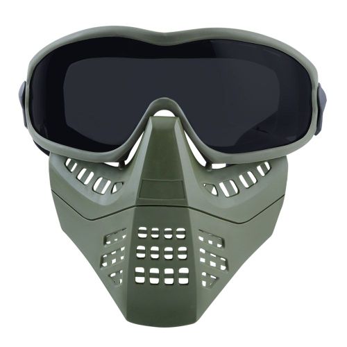 Casque De Protection Integral Amovible Avec Lunettes Pour Cs Hockey Halloween Cosplay Activites De Plein Air Fete Casque Vert Lentille Noire