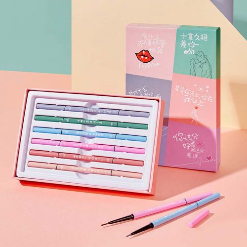 Crayons A Sourcils Impermeables Et Longue Tenue, Lot De 6 Pieces, 1,5 Mm 