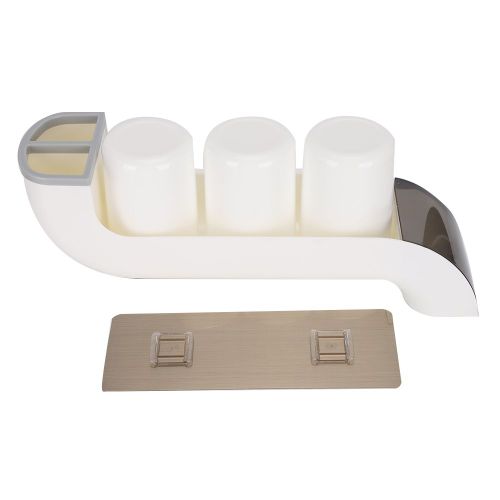 Porte-brosse a dents mural pour salle de bain, avec gobelets, blanc