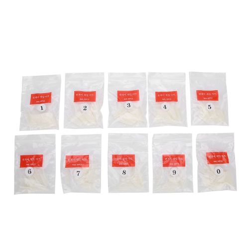 Lot De 500 Faux Ongles Artificiels, Demi-Manucure Francaise, Accessoire Nail Art, Couleur Naturelle 