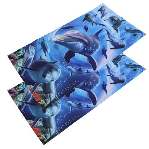 Lot De 2 Foulards Extensibles A Motif Poisson Pour Protection Solaire, Bandeau Pour L'exterieur, Protection Faciale, #12