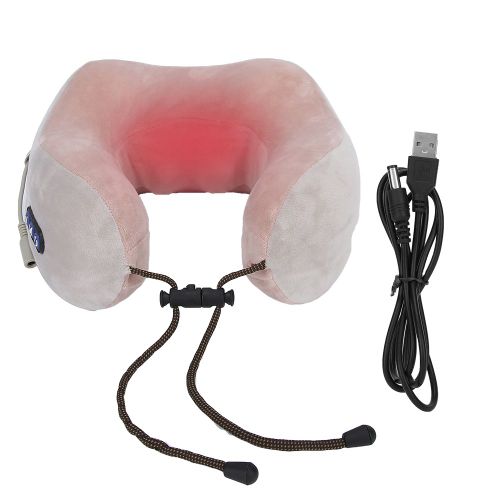 Masseur Electrique Domestique Pour Vertebres Cervicales, Oreiller De Massage Pour Le Cou Et Les Epaules (Prise Usb) Gris 