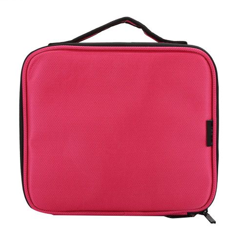 Sac de rangement portable pour rouge a levres, pinceaux de maquillage, etui organisateur pour outils cosmetiques, rose rouge