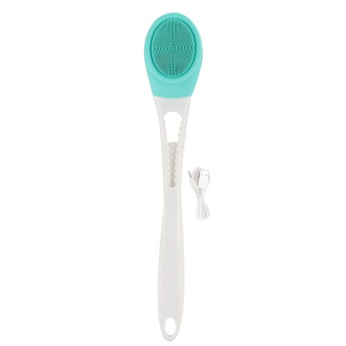 Brosse de bain electrique, nettoyage du corps, apaisante, manche long, etanche, douche, massage, vert