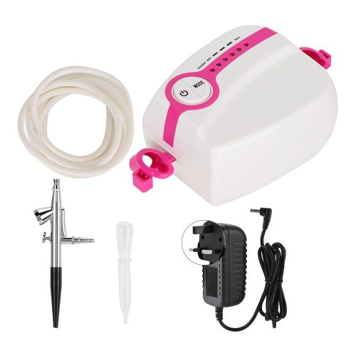 Pistolet aerographe portable rose a injection d'oxygene, outil de maquillage pour nail art, prise britannique 110-240 V