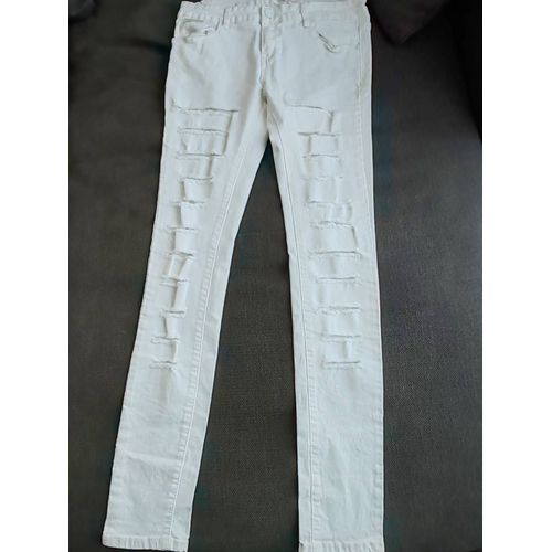 Jean Troué Skinny Blanc Neuf Taille Xl