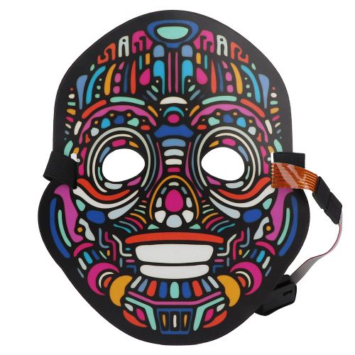 Masque De Source De Lumiere Froide A Commande Vocale Pour Costume De Cosplay, Masque De Festival D'halloween Et De Vacances