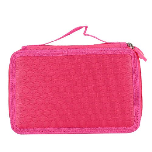 Boite De Rangement Portable Et Lavable A Double Couche Pour Crayons A Ongles, Pinceaux, Outils De Nail Art, Accessoires, Etui De Rangement, Rose Rouge 