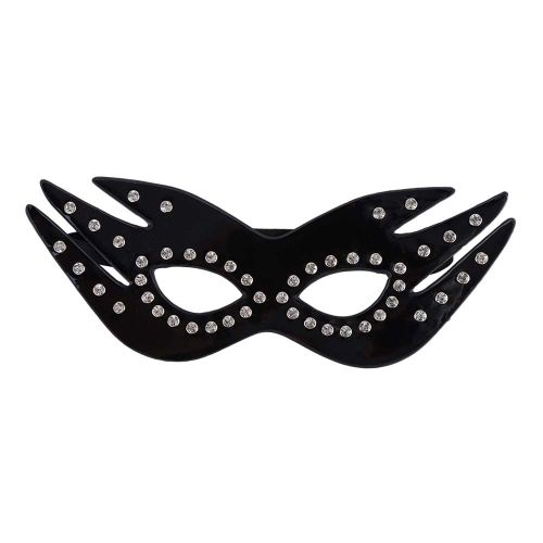 Masque De Deguisement Avec Strass, Accessoire De Costume De Cosplay, Masque Pour Les Yeux Flirtant, Strass Noirs