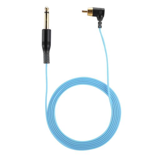 Cordon d'alimentation pour machine a tatouer, cable RCA a angle droit (bleu)
