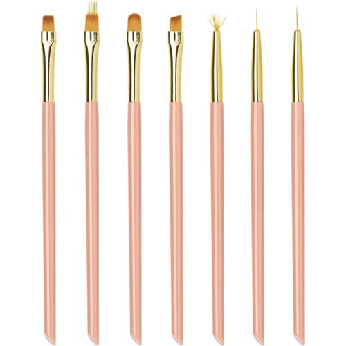 Kal-7 Pinceau Nail Art Ongles Gel Professionnel Avec Pinceau Ombre, Pinceaux Construction Uv Bout Rond Liner Fin Eventail Plat French Set Pour Vernis Semi Permanent Peinture Degrader Acrylique 