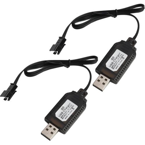 KAL-2 Pièces Câble Chargeur Usb Universel Pour Batteries Lipo 2S 7.4V Avec Connecteur Sm-3Pin, Usb Chargeur Câble Rc Universel, Compatible Avec Voitures Rc, Bateaux Rc, Drones Rc, Avions Rc