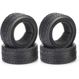 KAL-Lot De 4 Pneus De Voiture Rc 1/10 Sur La Route -64 Mm -En Caoutchouc -Avec Inserts En Mousse -Pour Tamiya Hsp Hpi Kyosho (B)