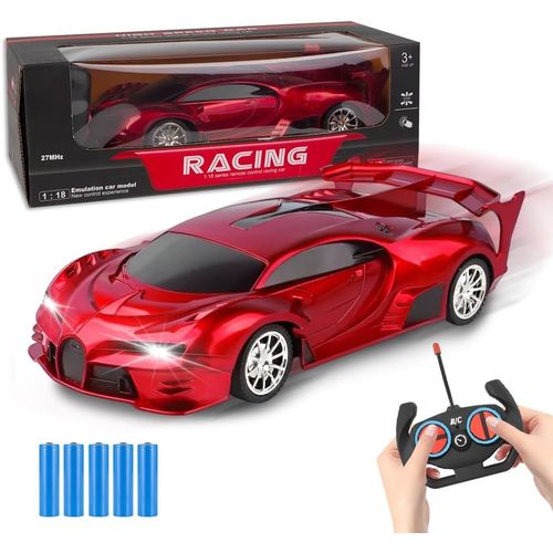 KAL-Voiture Telecommandé Enfant, Voiture Teleguidee, Voiture Rc Rotation 360° Avec Phare, Rc Drift Car, Pour Enfants Garçons Filles 3 4 5 6 7-14 Ans, Rouge