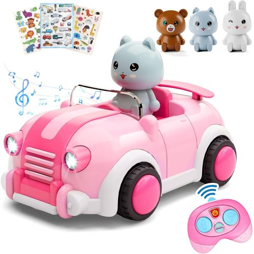 KAL-Jouet Enfant 3+ Ans Fille Garçon,Rc Car Voiture Télécommandée,Voiture Jouet Avec Musique Et Lumière,Jouet Cadeau