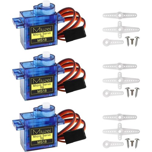 KAL-3X Micro Servo Moteur 9G Pour Rc Robot Bras/Main/Marche Avion Hélicoptère Bateau Voiture Véhicule Commande Avec Câble180° Mini Servomoteur Compatible Avec Arduinoet Et Raspberry Pi