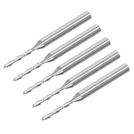 KAL-3.175Mm 1/8" Tige 1.5Mm X 12Mm Spirale Routeur Bits X 5Pcs Solide Carbure Cnc Fin Fraise Pour Découpe Acrylique Plastique Résine Bois [2 Cannelures]