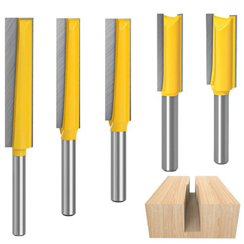 KAL-5 Pièces Fraise Defonceuse 8Mm, Fraise À Copier, Mèches Carbide Router Bits, Fraise Bois Extra-Longue, Fraise A Rainurer Menuiserie, Fraise Droite Pour Le Travail Du Bois