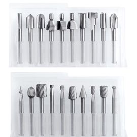 KAL-20Pcs Bits À Sculpter Sur Bois Routeur À Graver Bits À Graver Routeur À Graver Bits À Graver Routeurs Hss Ensemble De Bits 1/8"(3Mm) Tige Pour Outils Rotatifs Pour Le Bricolage Travail Du
