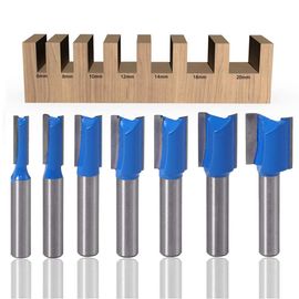 KAL-7Pcs Fraise Droite À Queue De 8 Mm, 6Mm 8Mm 10Mm 12Mm 14Mm 18Mm 20Mm De Diametre Fraise À Bois Routeur À Coupe Droite Flush Trim Pattern Router Pour Le Travail Du Bois