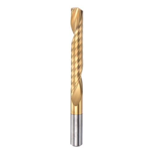 KAL-Effilé Fraise Cnc Routeur Foret 6Mm Diamètre 42Mm Découpage 70Mm Longueur Titane Plaqué Haute Vitesse Acier Seul Spirale Flute Coupe-Haute Fraisage Découpeur Pour Acrylique Bois