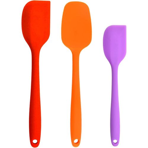 Kal-Cuisine Spatule Maryse Patisserie Silicone Spatule Maryse Souple Résistantes À Chaleur- Ustensiles En Silicone Lot De 3 Set (3 Couleur)
