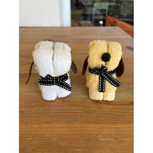 Lot de 2 serviettes décoratives chiens