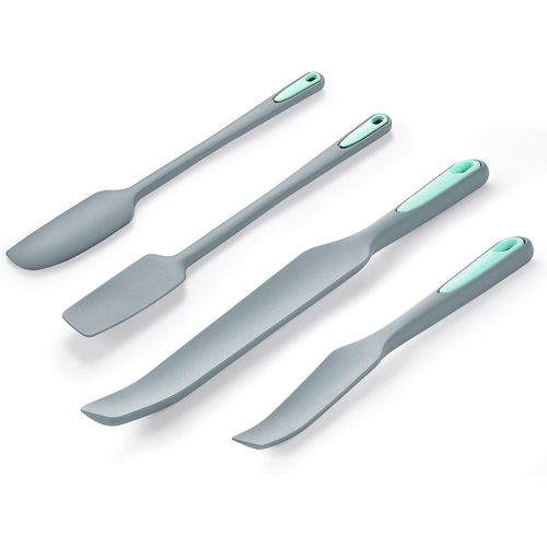 Kal-Silicone Spatula Set, Rubber Blender Spatula, Jar Spatula For Baking Mixing And Stirring, Nonstick, Heat Resistant And Dishwasher Safe, Set Of 4