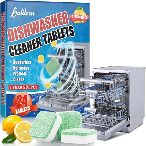 KAL-Spugne Per La Pulizia Della Cucina, Bagno, Casa, 6 Spugne Pastilles De Nettoyage Pour Lave-Vaisselle, Paquet De 24 Nettoyant Lave-Vaisselle, Élimine Efficacement La Graisse (1, Bleu)