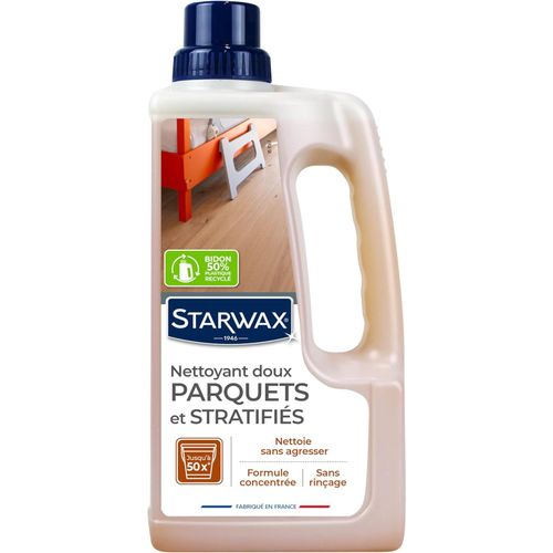 KAL-Nettoyant Doux Pour Parquets Et Sols Stratifiés -Elimine Les Taches Sur Les Parquets Et Les Sols Stratifiés -Sans Rinçage -Non Glissant -Fabriqué En France -1L -50 Entretiens De 50M²