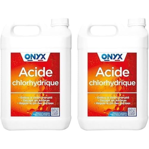 KAL-Acide Chlorhydrique 23% -Décapant, Détartrant Wc, Canalisations Et Métaux, Produit Nettoyant Multi-Surface, Carrelage, Terre Cuite, Cuivre -Régulateur Ph Piscine 5L, Lot De 2