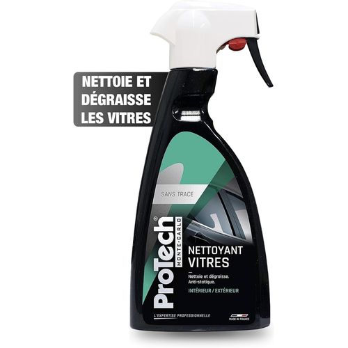 Kal-Mc Nettoyant Vitres Pour Voiture Toutes Surfaces Vitrées Intérieures/Extérieures Produit Lave Vitres Dégraisse En Profondeur Sans Effet Gras Propreté Durable Made In France 500 Ml