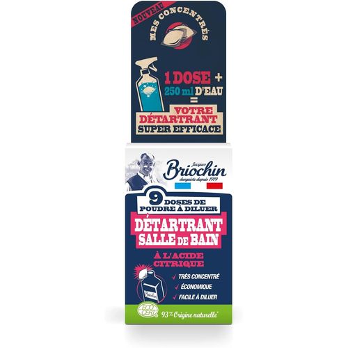 KAL-Jacques -Détartrant Salle De Bain En Dose -Super Efficace -Très Concentré -Economique -Facile À Diluer -93% D'Origine Naturelle -Fabriqué En France -X9 Doses