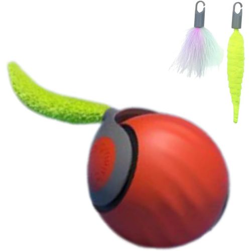 KAL-Balle Roulante Intelligente Pour Animal De Compagnie, Balle Interactive Pour Chat Avec Queue En Peluche, Jouet Intelligent D'Intérieur Pour Chat Roulant (B)