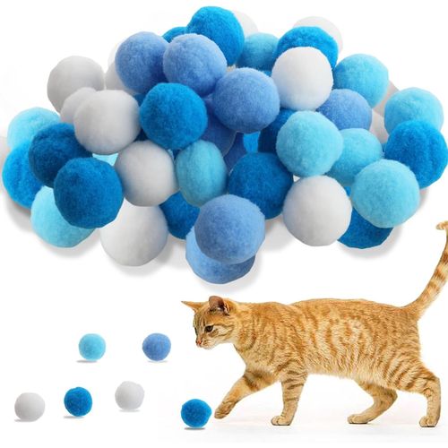 KAL-Lot De 30 Balles Pour Chat - 3 Cm - Douces - Pour L'Intérieur Et L'Extérieur - Interactives - Entraînement Interactif - Pour Animaux De Compagnie (Couleur B)